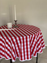 Gingham Red Round Tablecloth