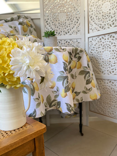 Lemon Amalfi Round Tablecloth