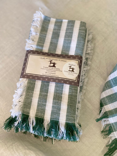 Green stripe fringe Sold in pairs