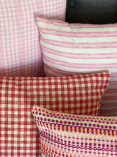 Red Linen Gingham Cushion Cover