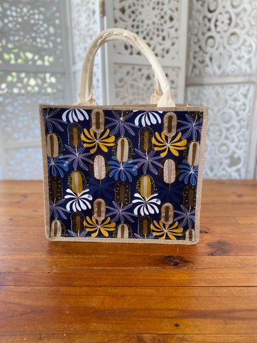 Navy Banksia Shopping Tote