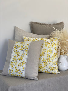 Wattle banded Linen Cushion Cover
