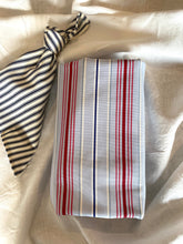 Blues and Red Stripes Tablecloth