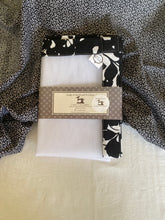 Black Floral Linen Food Cover