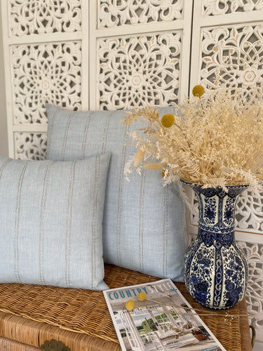 Beautiful Blue Stripe Linen European Cover