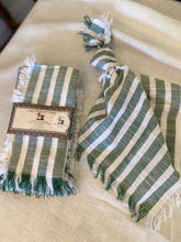 Green stripe fringe Sold in pairs