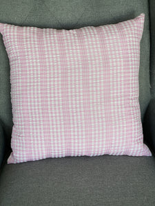 Pink Gingham Seersucker Cushion Cover