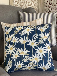 Navy Ticking Cushion Cover