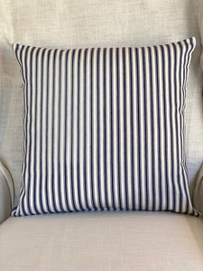 Navy Ticking Cushion Cover