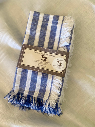 Blue stripe fringe Sold in pairs