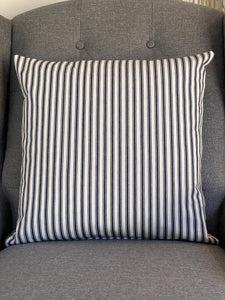 Navy Ticking Cushion Cover