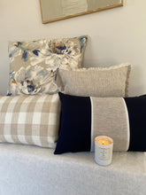 Neutral Check Linen Cushion Cover