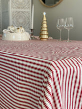 Cherry Red Ticking Tablecloth