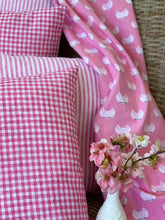 Bright Pink Gingham Cushion Cover