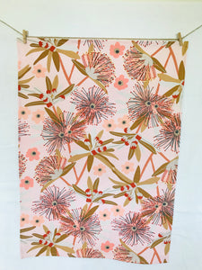 Eucalypt in Flower Pink Tea Towel
