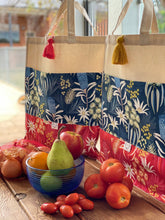 Flora Navy & Red Shopping Tote