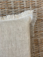 Fringed Pure Linen Pebble Cushion Cover