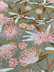 Flowering Eucalypt Taupe Tea Towel