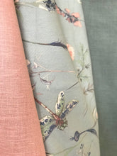 Dragonflies and Floral on Grey Table Runner