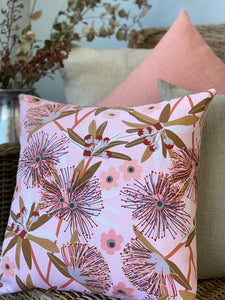 Flowering Eucalypt Blush Cushion Cover