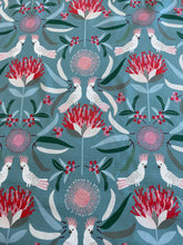 Cockatoo & Waratah & Eucalypt Linen Blend Tea Towel