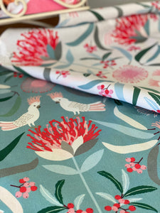 Cockatoo Eucalypt & Waratah Set of 2 Tea Towels Linen Blend