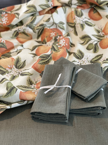 Pure Linen Napkins Eucalypt Sage Sold in pairs