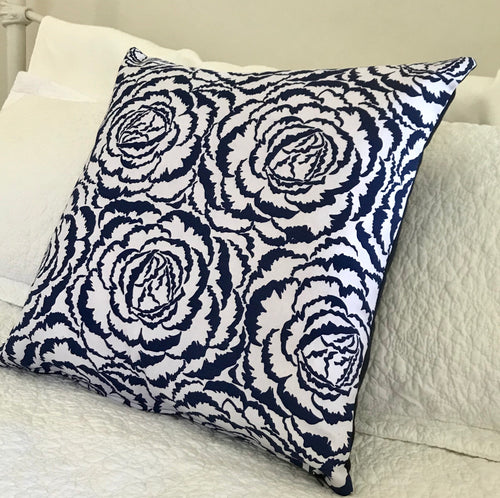 Navy Floral Cushion Cover