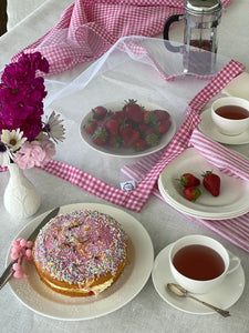 Pink Gingham Food Cover