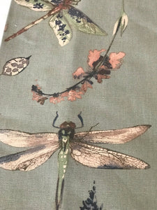 Dragonflies and Floral on Grey Table Runner