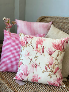 Bright Pink Gingham Cushion Cover