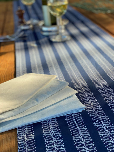 Navy Ripple Table Runner