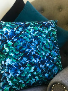 Navy Emerald Hydrangea Cushion Cover
