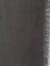 Linen Table Runner Fringed Black