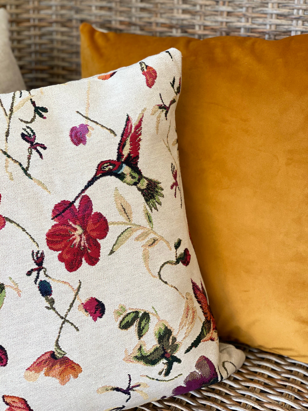 Hummingbird Tapestry Cushion Cover