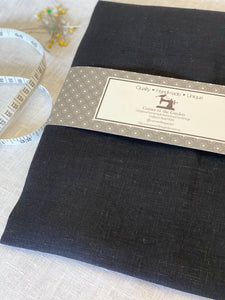 Black Pure Linen Tea Towel