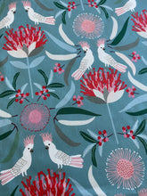 Cockatoo & Waratah & Eucalypt Linen Blend Tea Towel