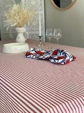 Cherry Red Ticking Tablecloth