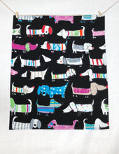 Tea Towel Dachshund Sausage Dog Black