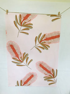 Beautiful Banksia Pink Tea Towel