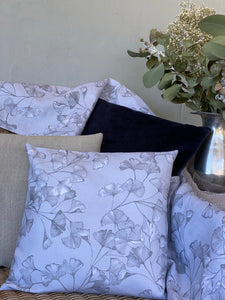 Gingko Silver Grey Linen Blend Cushion