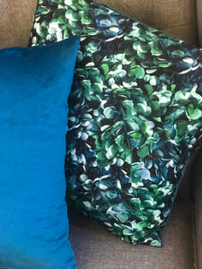 Navy Emerald Hydrangea Cushion Cover