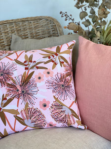 Flowering Eucalypt Blush Cushion Cover