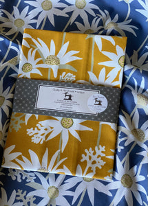 Flannel Flower Mustard Tea Towel