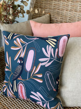 Black Cockatoo on Blue Cushion Cover