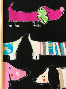 Tea Towel Dachshund Sausage Dog Black